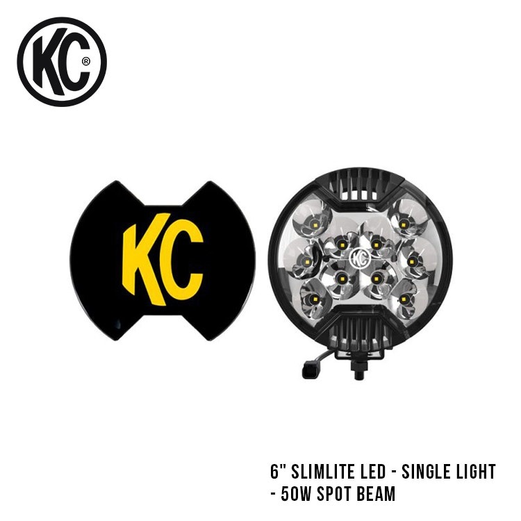 KC HiLiTES 6 Slim Lite LED - Single Light - 50W Spot Beam スリム 