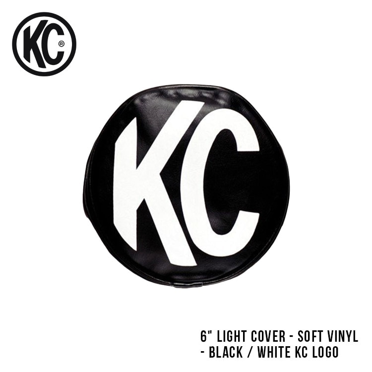 KC HiLiTES 6 Light Cover - Soft Vinyl - Black / White KC Logo