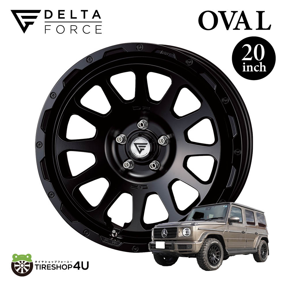 DELTA FORCE OVAL 20x9.0J 5/130 +25 HUB 84.1φ サテンブラック