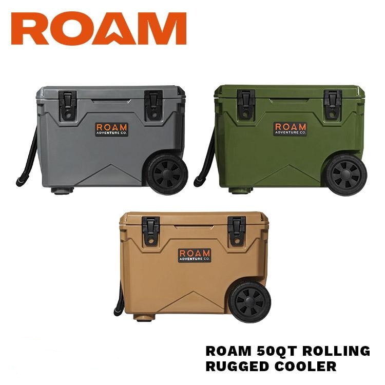 【在庫処分特価】ROAM ADVENTURE CO. RUGGED COOLER 50QT ROLLING 選べる4カラー ラギットクーラー ローリング 50クォート 約47.3リットル ローラー付き ローム アドベンチャー
