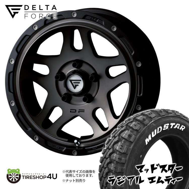 DELTA FORCE OVERLANDER 16x7.0 5/114.3 +35 MSP マットスモークポリッシュ MUDSTAR RADIAL M/T 215/60R16 99T XL ホワイトレター 新品 タイヤ＆ホイール 4本セット