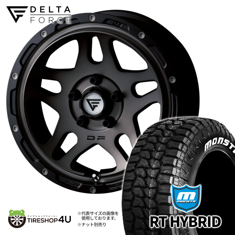 DELTA FORCE OVERLANDER 16x7.0 5/114.3 +35 MSP マットスモークポリッシュ MONSTA RT HYBRID 215/65R16 109/107Q C RWL ホワイトレター 新品 タイヤ＆ホイール 4本セット