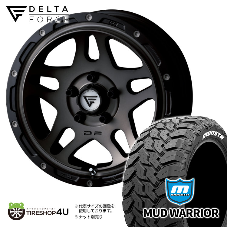 DELTA FORCE OVERLANDER 16x7.0 5/114.3 +35 MSP マットスモークポリッシュ MONSTA MUD WARRIOR 235/70R16 104/101Q LT ホワイトレター 新品 タイヤ＆ホイール 4本セット