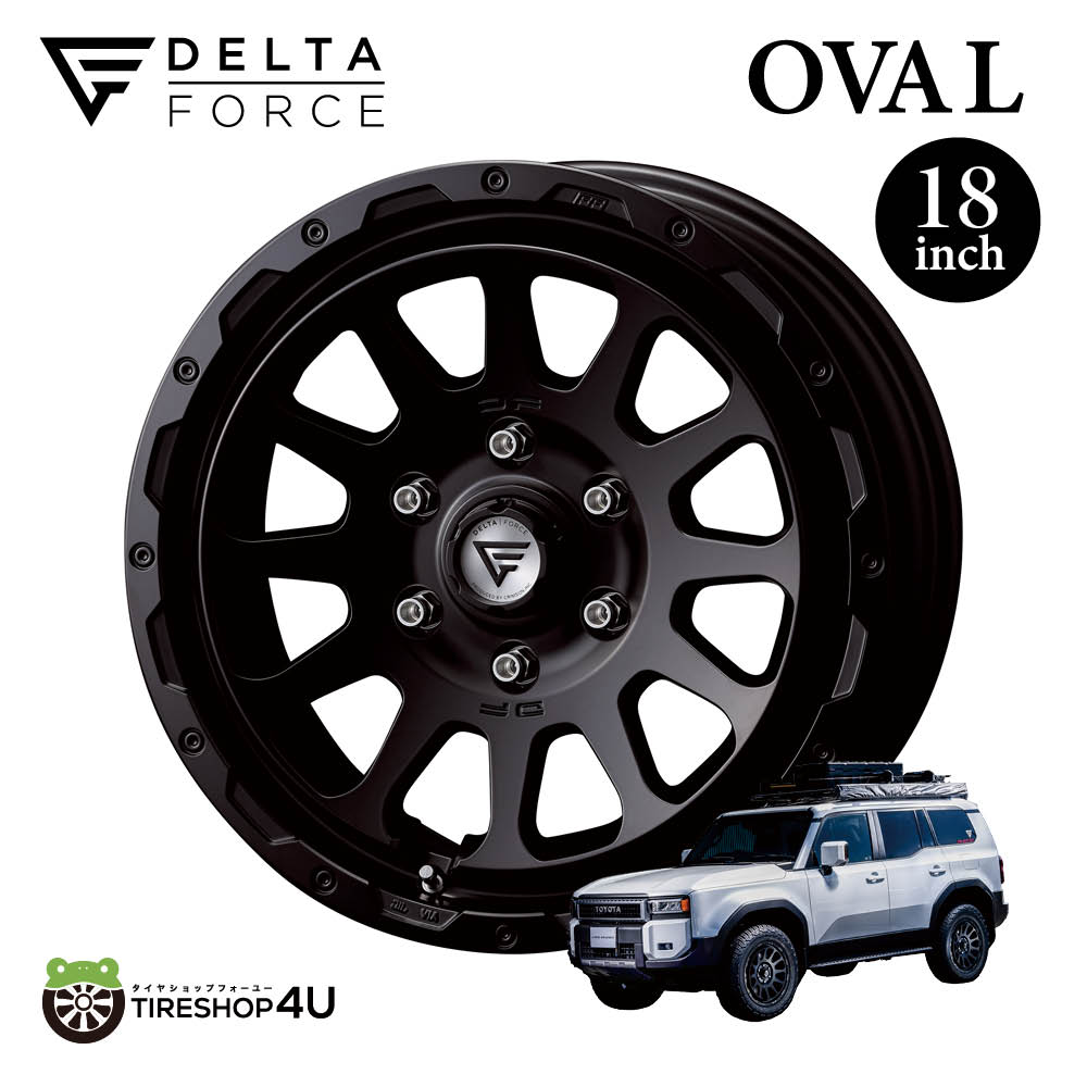 デルタフォースオーバル DELTA FORCE OVAL 16インチ 7.0J +38 6-139.7 マットスモーク