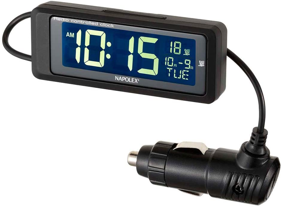 フェローMAX ナショナルの電気時計 動作OK アウトレット品 車用電波時計(常時点灯タイプ カープラグ) Fizz-1075