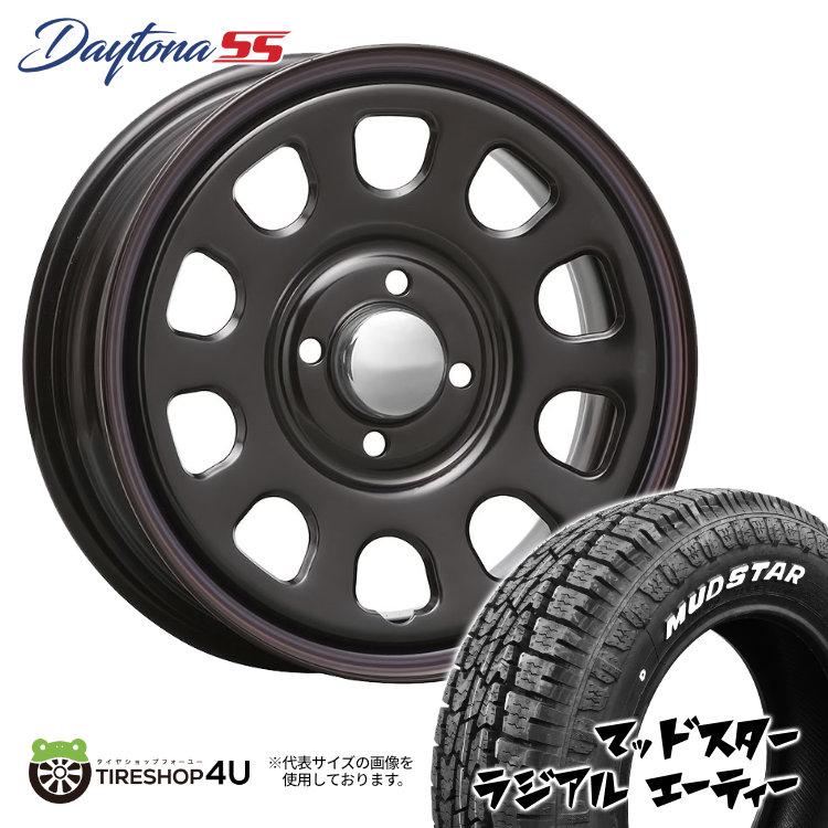 ��¨Ǽ�� MLJ DAYTONA SS 15x6.0J 4/100 +30 �֥�å� ���ĥ饤�� MUDSTAR RADIAL A/T 175/65R15 88H �ۥ磻�ȥ쥿�� �ץ��ܥå��� ���������� �ʤ� Ŵ���� ���� ������ۥ�����4�ܥ��å�