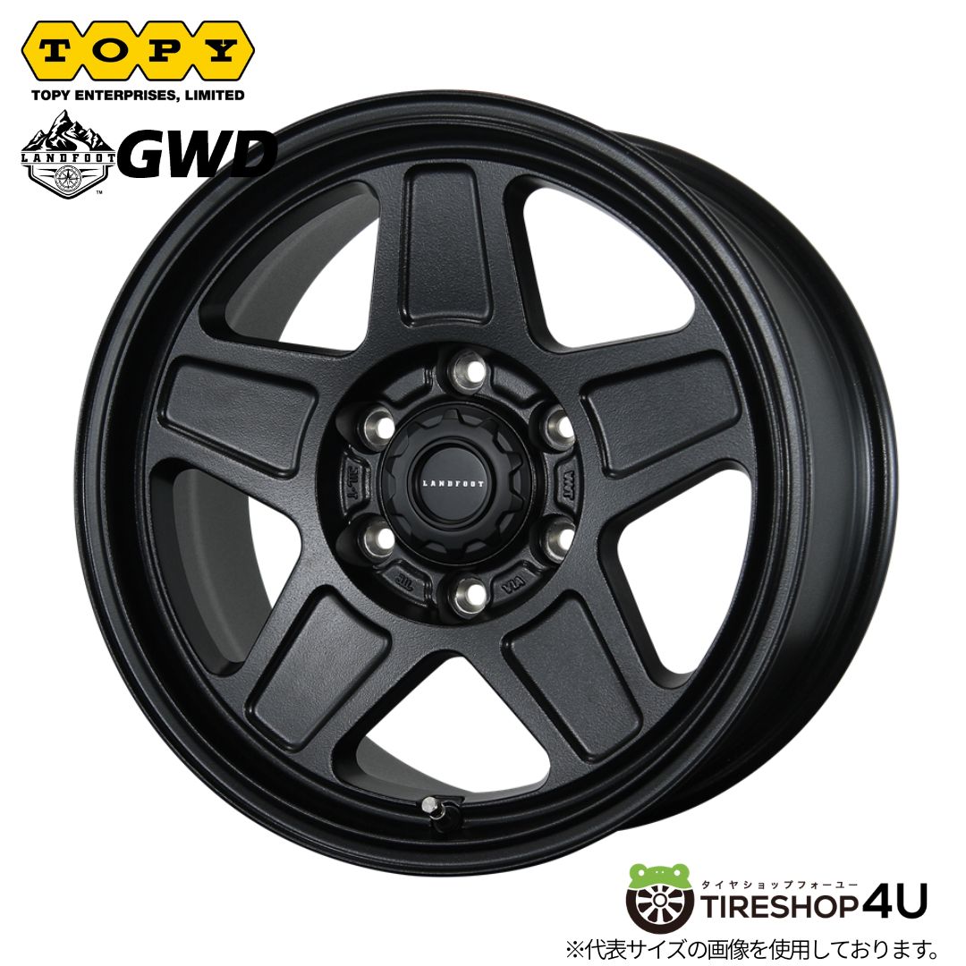TOPY LANDFOOT GWD 16x7.0J 5/114.3+35 RB ラギッドブラック トピー ランドフットGDW ホイール単品1本価格[4本購入で送料無料]