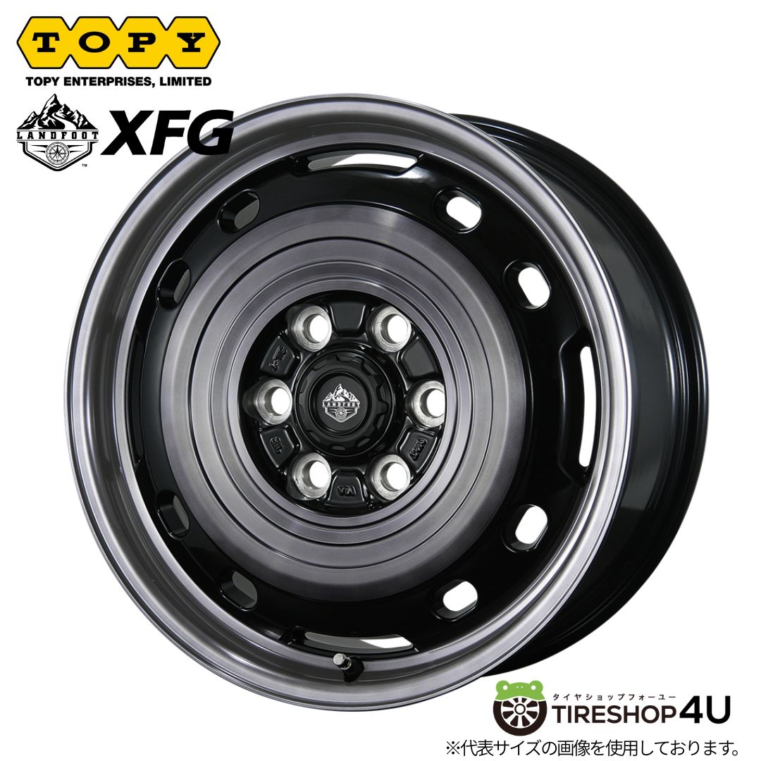 メーカー取り寄せ TOPY LANDFOOT XFG 18x7.5J 6/139.7+55 SC/P スモーククリア/ポリッシュ トピー ランドフットXFG ホイール単品1本価格[4本購入で送料無料]