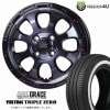 MAD CROSS GRACE 14x4.5J 4/100 +45 BKC/BK TIREFROG TRIPLE ZERO 165/80R14 88/86S �ޥåɥ����� ���쥤�� ������ե��å� �ȥ�ץ를�� ���ʥ����������ߥۥ����� 4�ܥ��åȲ���