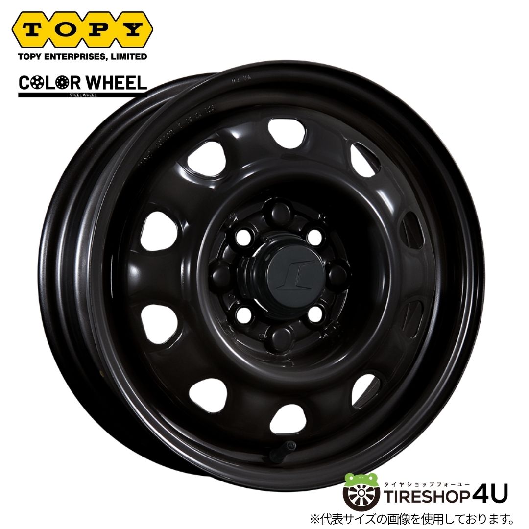 メーカー取り寄せ TOPY COLOR WHEEL M47A 14x5.0J 4/100+38.5 ブラック トピー カラーホイール M47A ホイール単品1本価格[4本購入で送料無料]