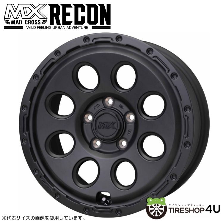 メーカー取り寄せ HOTSTUFF MAD CROSS RECON 15x6.0J 5/100+43 MBK マットブラック マッドクロス リーコン ホイール単品1本価格[4本購入で送料無料]