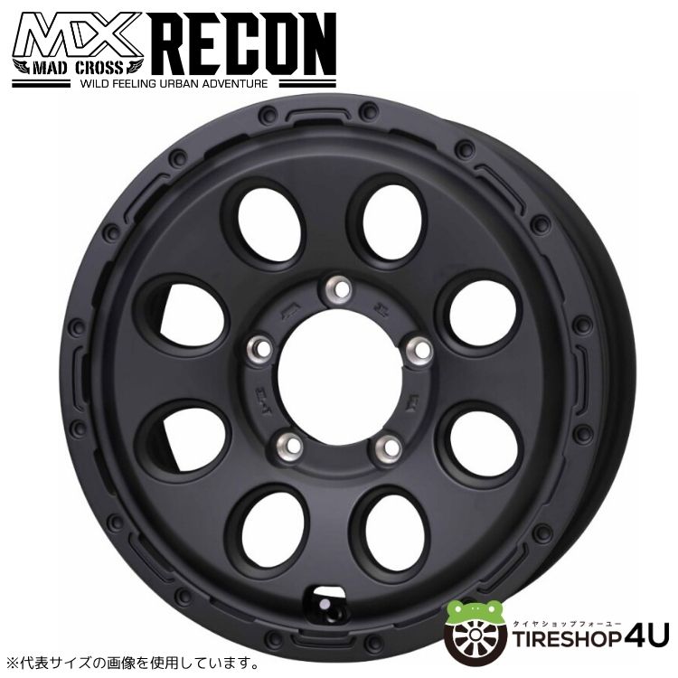 メーカー取り寄せ HOTSTUFF MAD CROSS RECON 16x5.5J 5/139.7+20 MBK マットブラック マッドクロス リーコン ホイール単品1本価格[4本購入で送料無料]