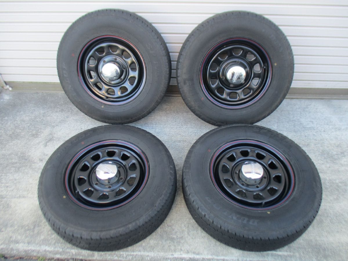 ★☆DAYTONA スチールホイールセット 195/80R15 ハイエース キャラバン 送料込 20574☆★インボイス領収書発行可能