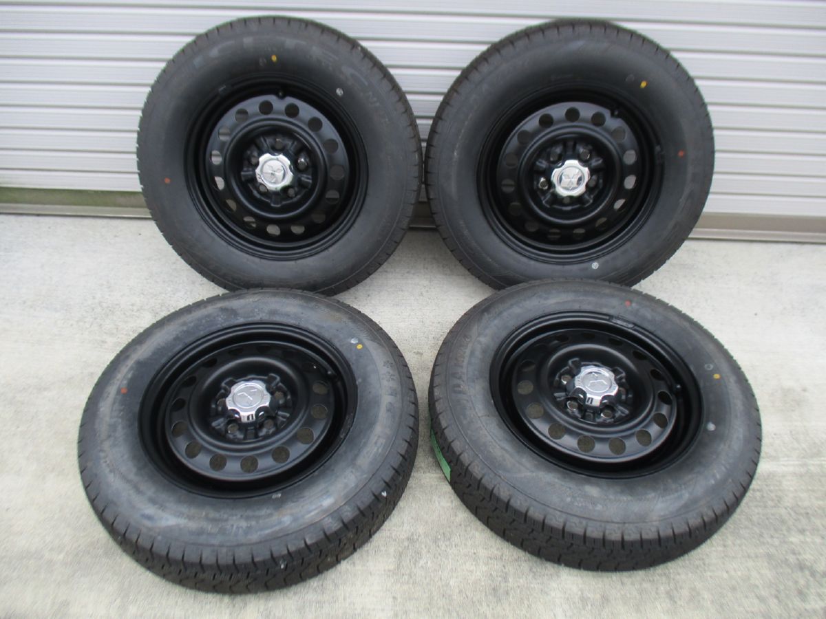 ★☆パジェロミニ タイヤ スチールホイールセット 175/80R15 5J 5H/114.3 ブラック塗装 送料込☆★インボイス領収書発行可能