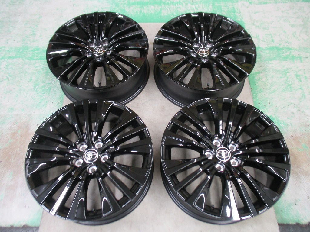 ★☆トヨタ 80系 ハリアー ナイトシェード 19インチ 純正アルミホイール 4本 新車外し RAV4 送料込 20679 インボイス発行可能☆★