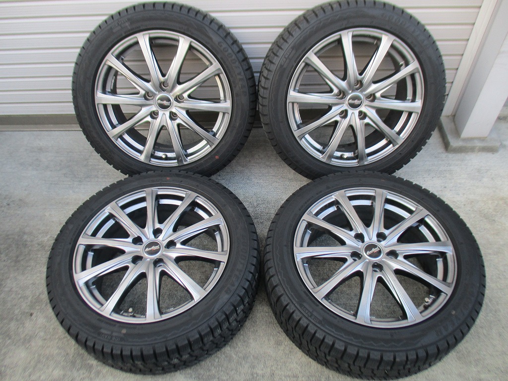 ★☆215/50R17 91Q グッドイヤー ICE NAVI8 スタッドレスタイヤ ホイールセット 7J +48 100 5H 送料込☆★インボイス領収書発行可能