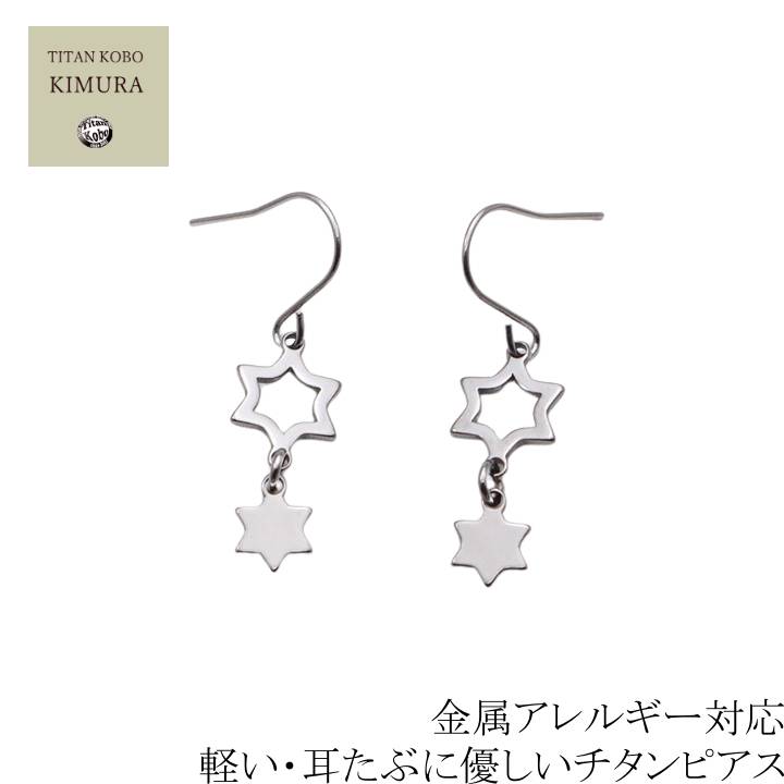 純 チタン ピアス Falling Star Type1