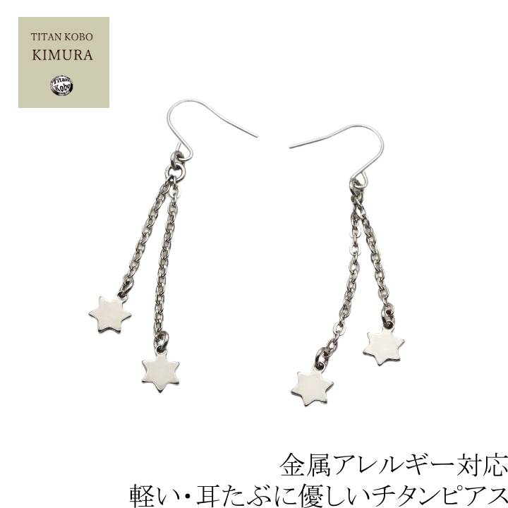 純 チタン ピアス  Falling Star Type2d