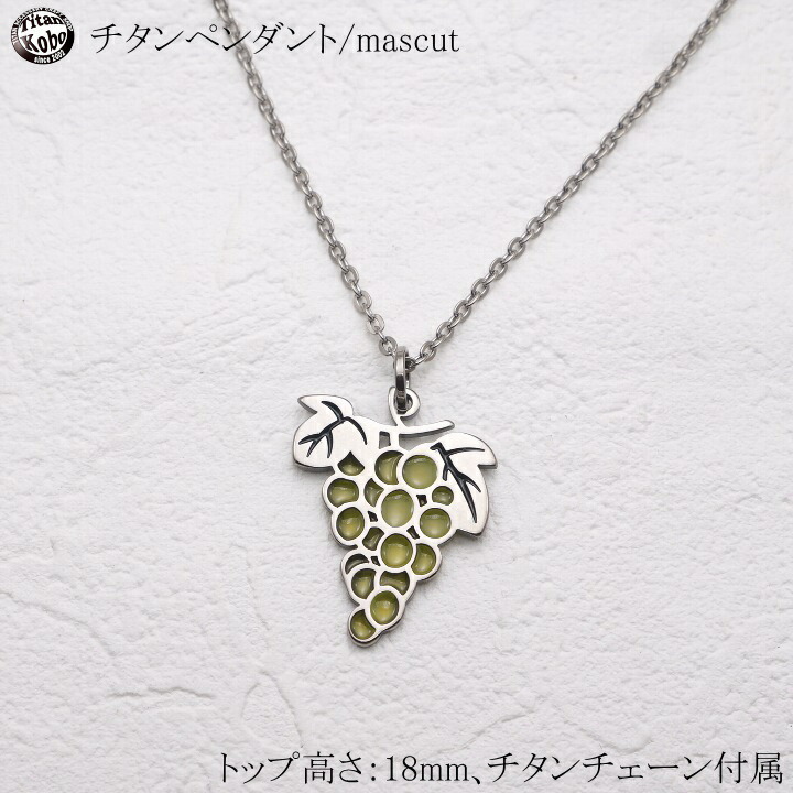 純 チタン ネックレス ペンダント トップ Muscat 幅2.1mmアズキ小判チェーン レディース