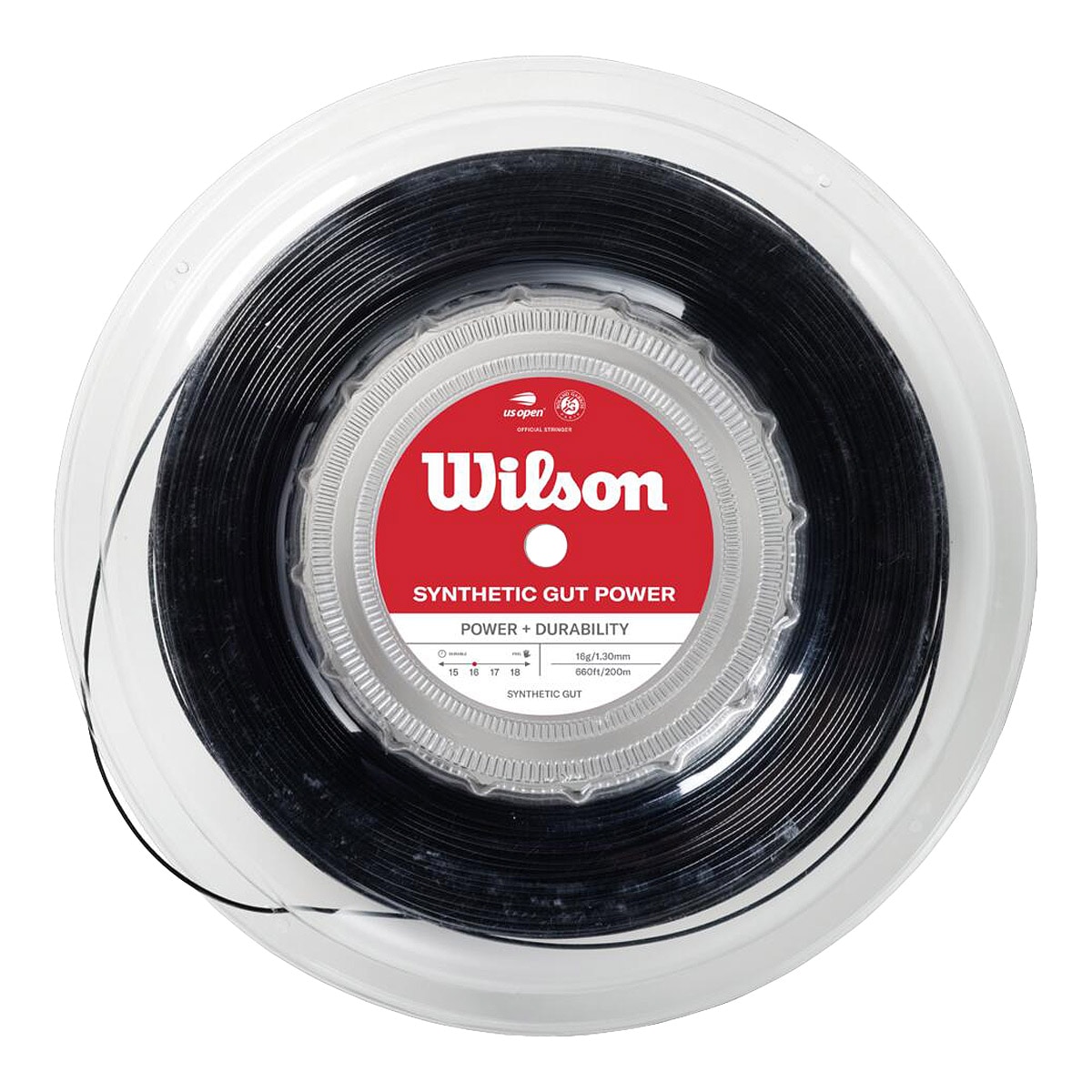 ウイルソン Wilson テニスガット ロール シンセティックガットパワー16（SYNTHETIC GUT POWER 16） 130 ブラック WRZ905200