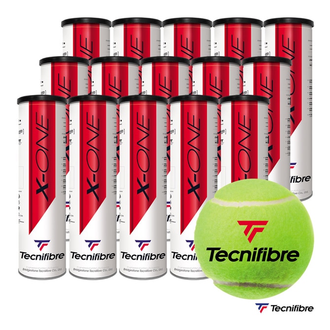 テクニファイバー Tecnifibre テニスボール X-ONE（エックス-ワン） 4球入 1箱（15缶/60球） 60X1JP4X15