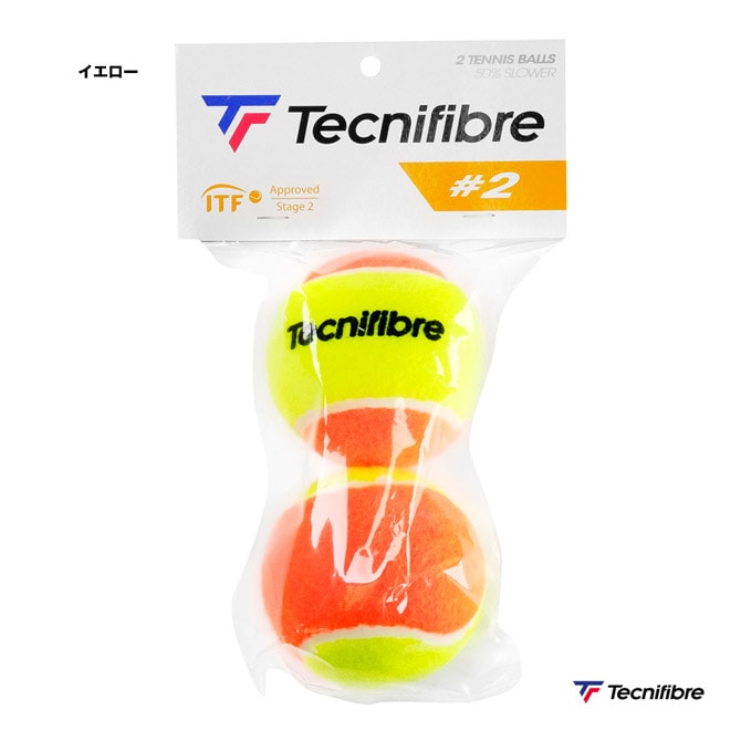 テクニファイバー Tecnifibre テニスボール ＃2 BALL stage2（ステージ2） 2球入 1パック 60JP2X30X2