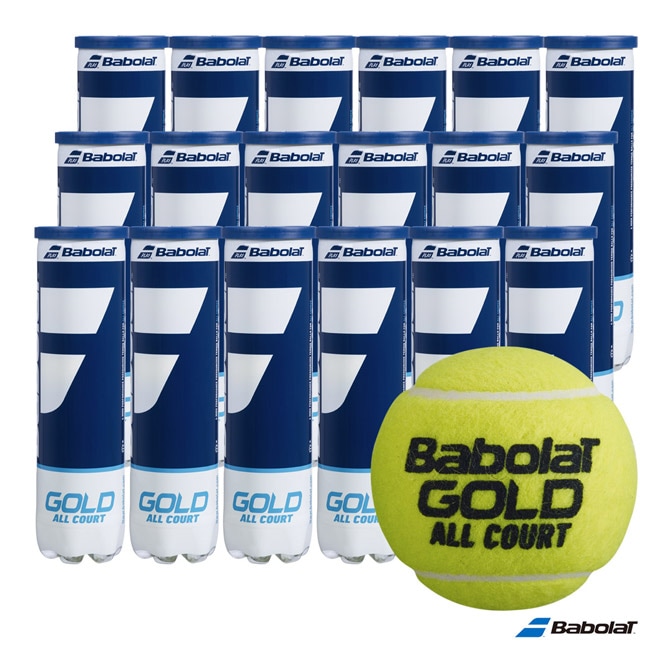 バボラ BabolaT テニスボール GOLD ALL COURT（ゴールド オールコート） 4球入 1箱（18缶/72球） 502085
