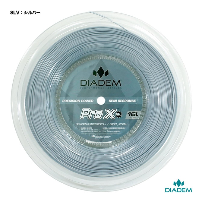 ダイアデム DIADEM テニスガット ロール プロ エックス 16L（PRO X 16L） 125 シルバー TFA018（SLV）