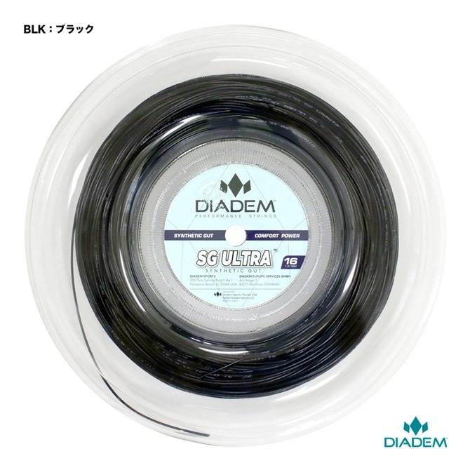 ダイアデム DIADEM テニスガット ロール エスジー ウルトラ 16（SG ULTRA 16） 130 ブラック TFA019（BLK）