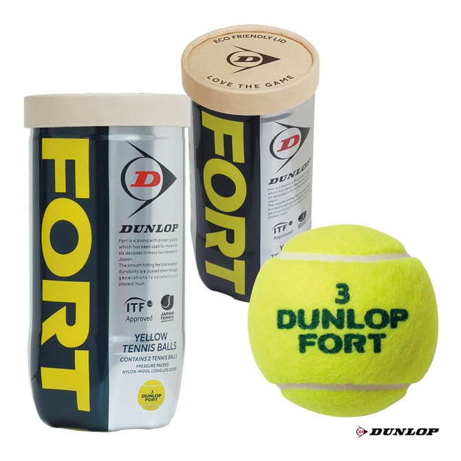 ダンロップ DUNLOP テニスボール DUNLOP FORT（ダンロップ フォート） 2球入 1缶 DFFYL2TIN