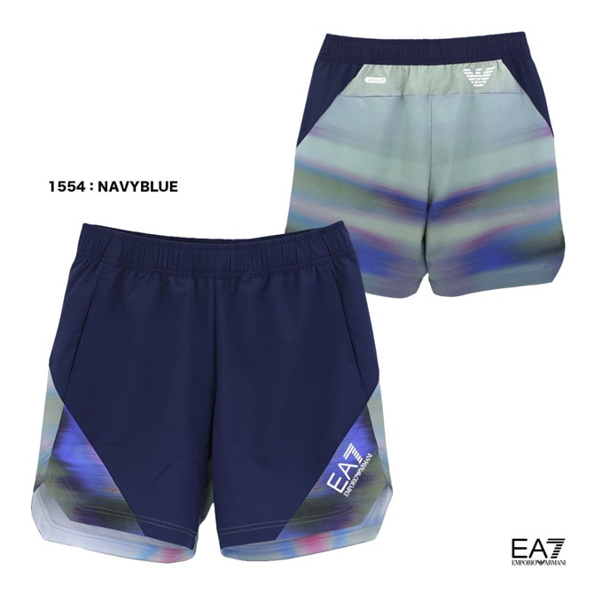 エンポリオアルマーニ EMPORIO ARMANI EA7 テニスウェア メンズ TENNIS PRO M GRAPHIC SHORTS GLITCH PL ST 3DPS81