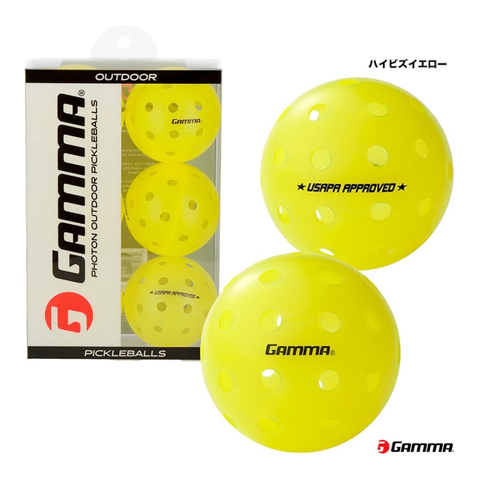 ガンマ GAMMA ピックルボール フォトン アウトドア ボール 6球 PHOTON OUTDOOR BALL 6P 1E805863
