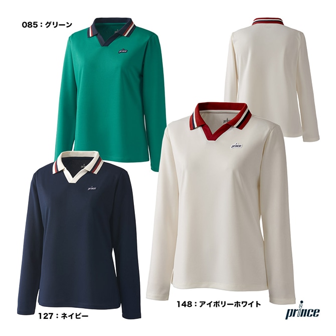 プリンス prince テニスウェア レディス ロングスリーブポロシャツ WF5081