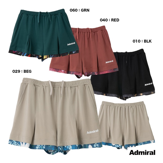 アドミラル Admiral テニスウェア レディス タックフレアグラフィックヘムショーツ ATLA537