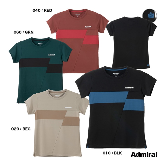アドミラル Admiral テニスウェア レディス バイカラースライドブロック TEE ATLA541