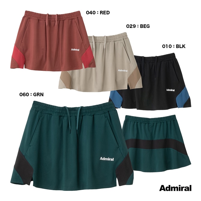 アドミラル Admiral テニスウェア レディス バイカラーラインフレアスコート ATLA542