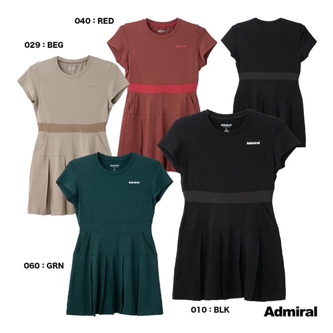 アドミラル Admiral テニスウェア レディス タックプリーツ S/S ワンピース ATLA547