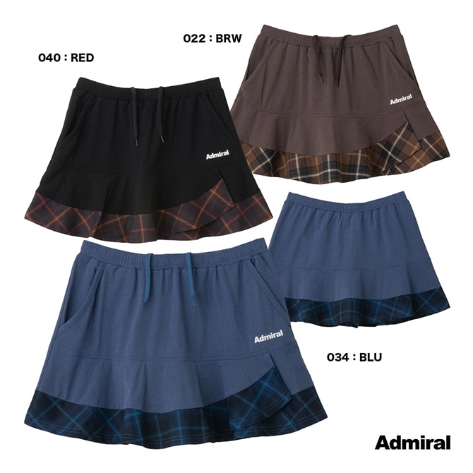 アドミラル Admiral テニスウェア レディス アシメレイヤードチェックフレアスコート ATLA552
