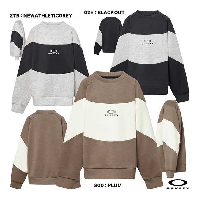 オークリー OAKLEY フィットネスウェア ジュニア YTR QD FLEECE BLOCK CREW 10.0 FOA408323
