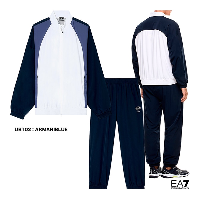 エンポリオアルマーニ EMPORIO ARMANI EA7 テニスウェア メンズ TENNIS PRO M T-SUIT T-TOP FZ CH PL ST COLOURBLOCK 7M000928