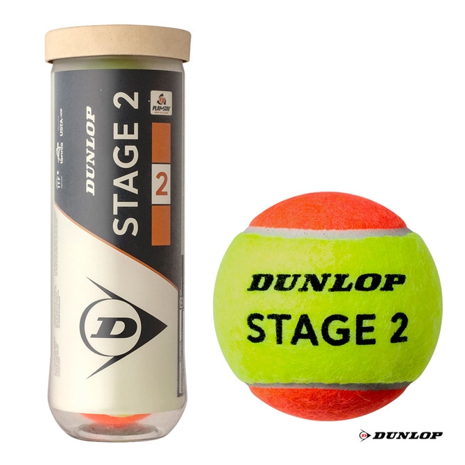 ダンロップ DUNLOP テニスボール STAGE 2 ORANGE（ステージ 2 オレンジ） 3球入 1缶 STG2ORE3PET