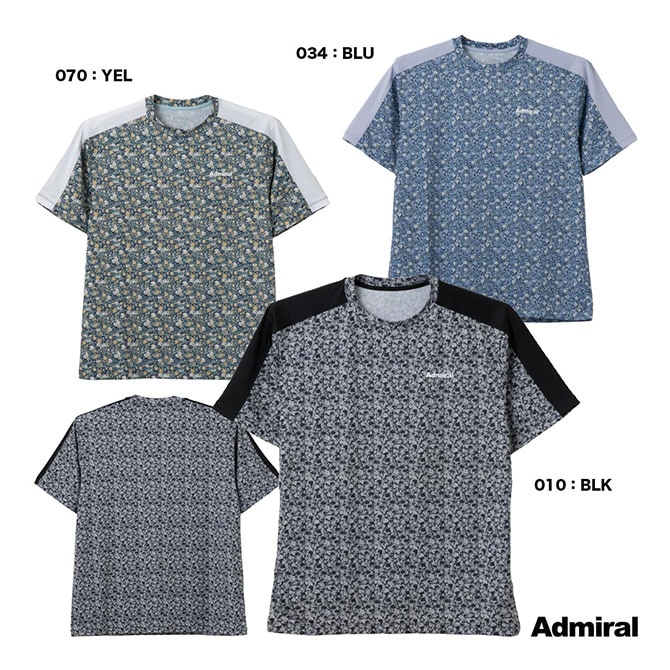 アドミラル Admiral テニスウェア メンズ ショルダーラインフラワープリントTEE ATMA606