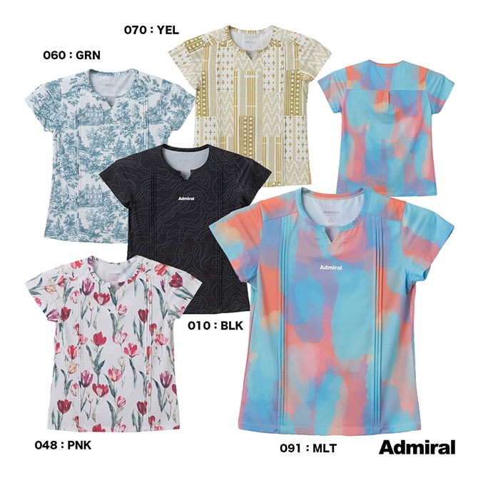 アドミラル Admiral テニスウェア レディス ピンタックフルグラフィックTEE ATLA601