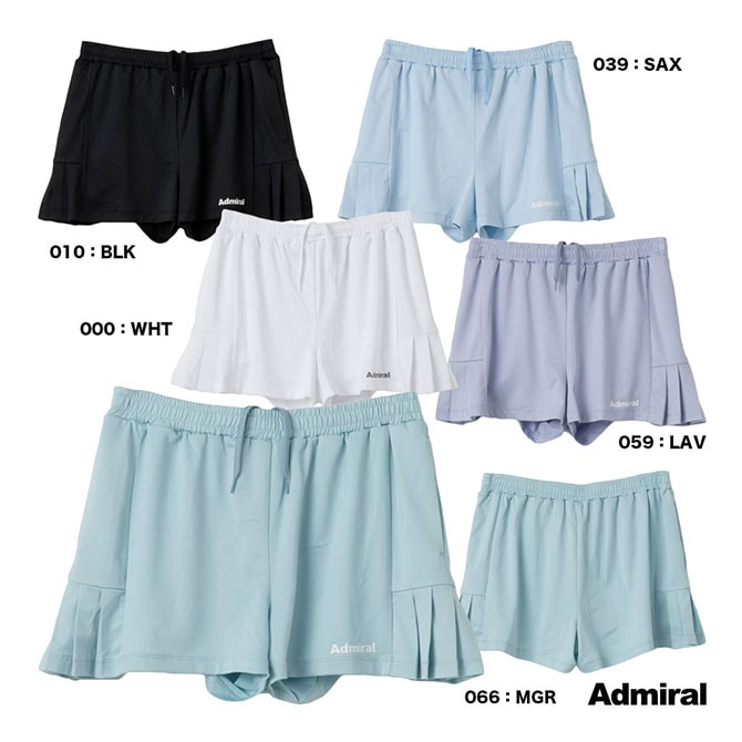 アドミラル Admiral テニスウェア レディス サイドプリーツヘムショーツ ATLA627