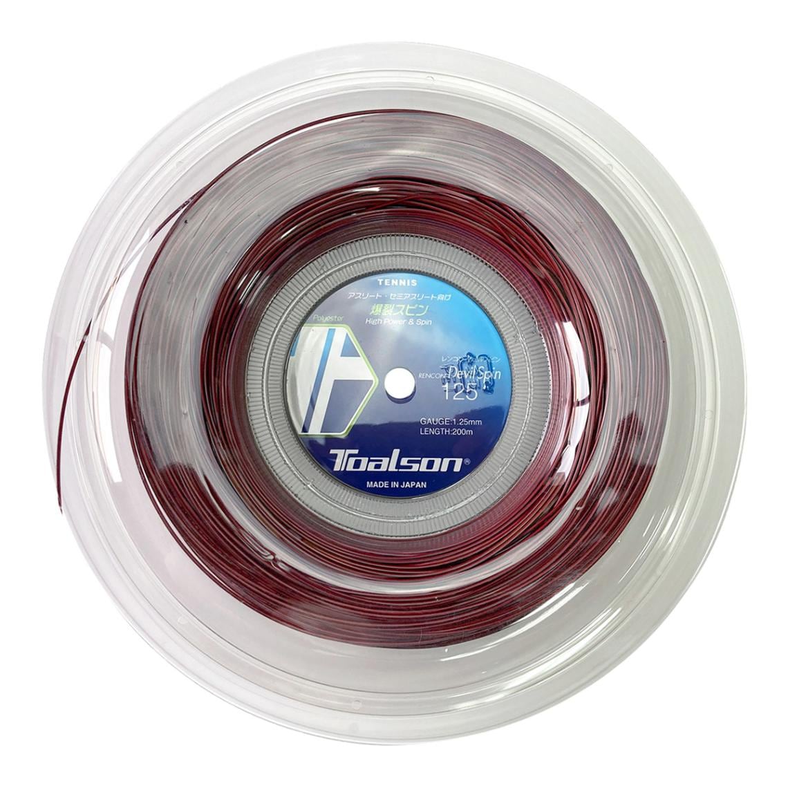 トアルソン TOALSON テニスガット ロール レンコン デビルスピン（RENCON DEVILSPIN） 125 レッド 7352514R
