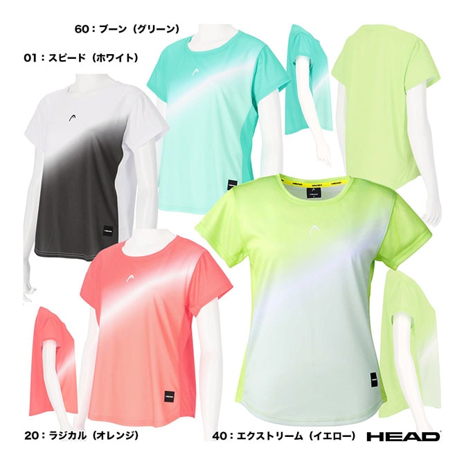 ヘッド HEAD テニスウェア レディス Shortsleeve Gradation Mesh T-shirt 541138