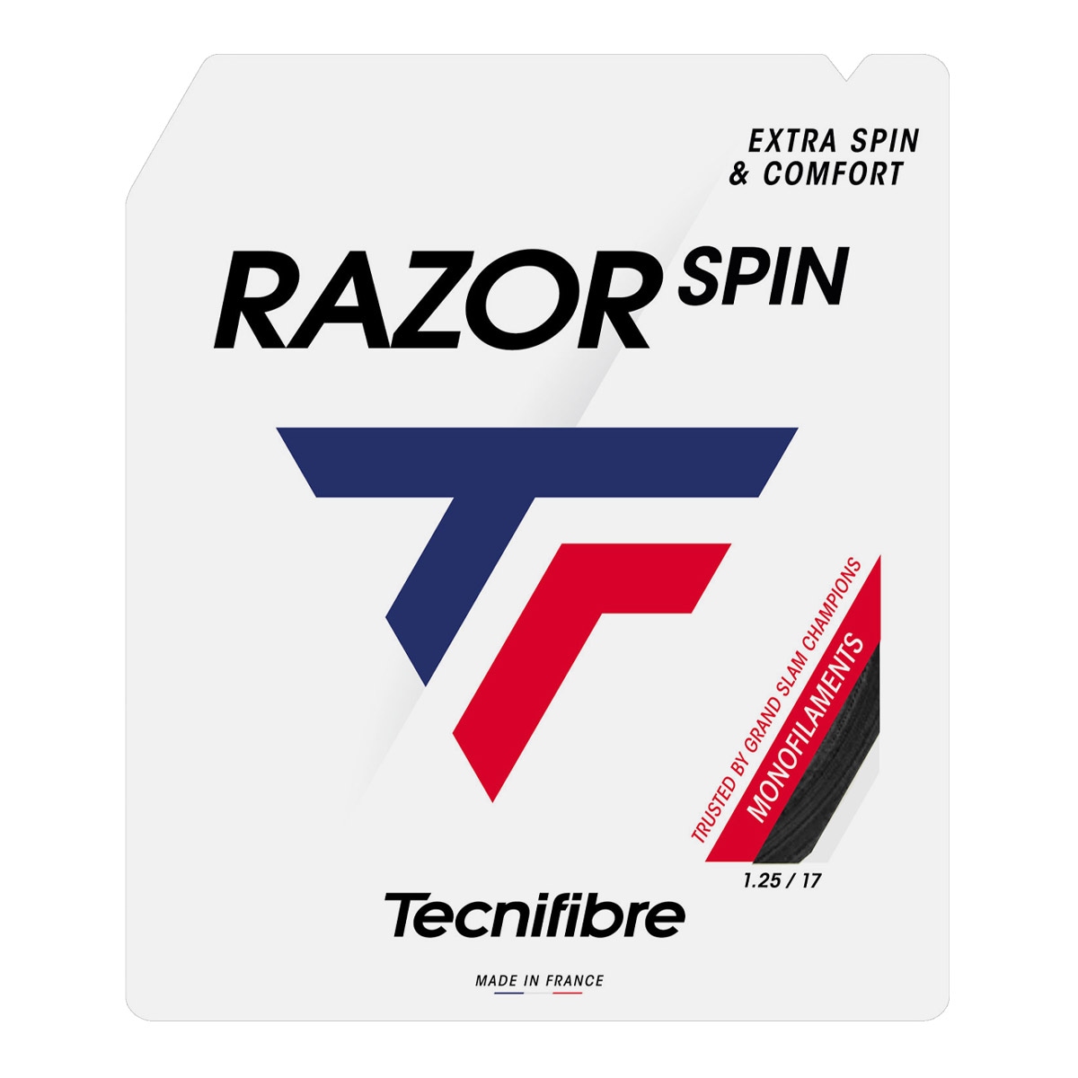 テクニファイバー Tecnifibre テニスガット 単張り レーザースピン（RAZOR SPIN） 125 カーボン 04GRASPI25