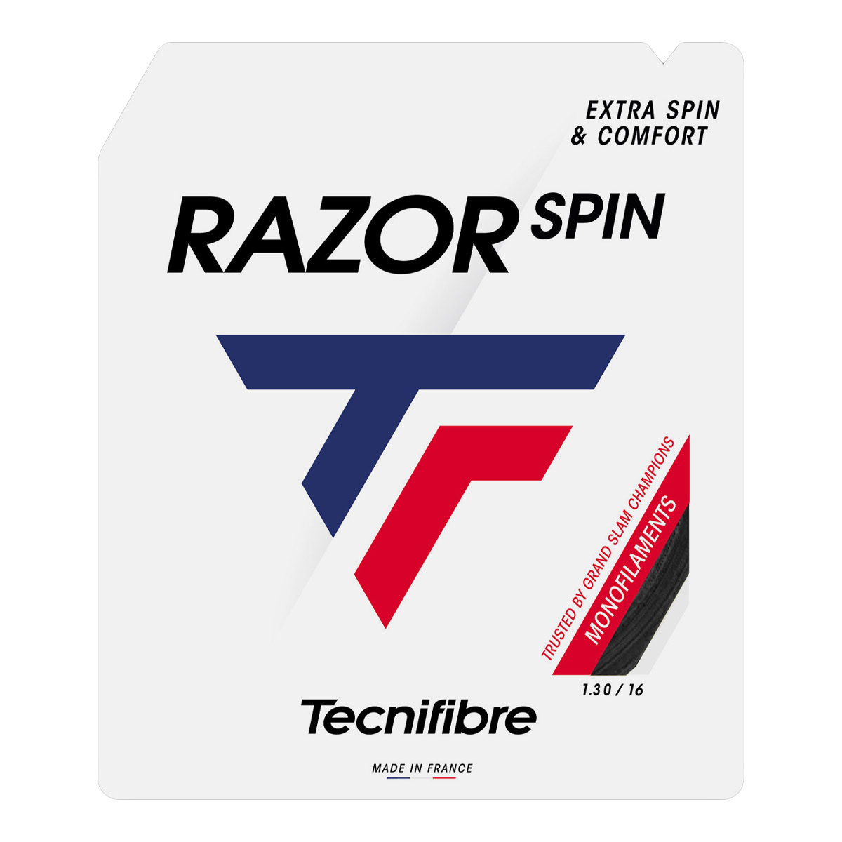 テクニファイバー Tecnifibre テニスガット 単張り レーザースピン（RAZOR SPIN） 130 カーボン 04GRASPI30
