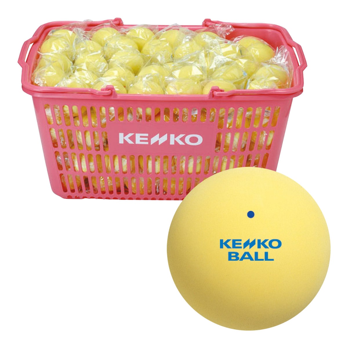 ケンコー KENKO ソフトテニスボール 練習球 イエロー かご入り120球 TSSYK-V
