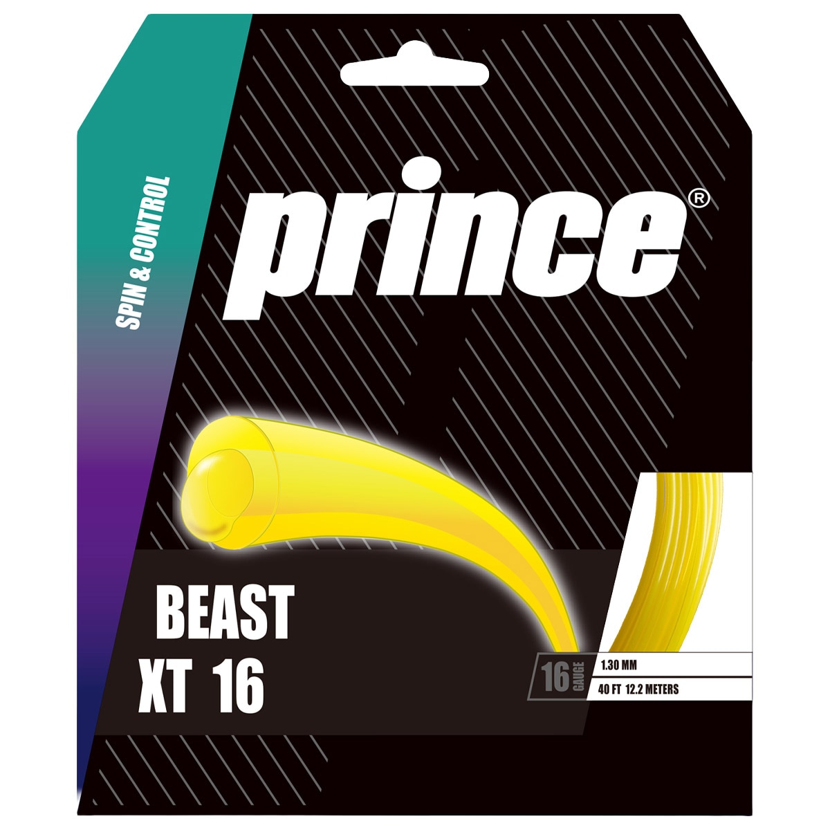 【予約】プリンス prince テニスガット 単張り ビースト XT 16（BEAST XT 16） 130 イエロー 7JJ052（072）